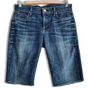 FIDELITY DENIM Belladonna Mid Rise Cut-off Long Jean Shorts Sz 28